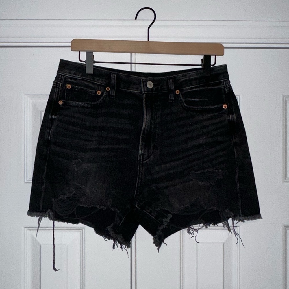 Black cutoff shorts
